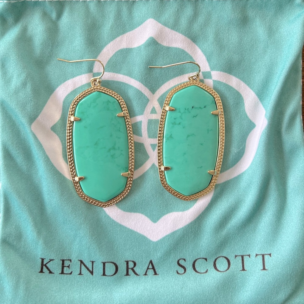 Kendra Scott Danielle Gold & Turquoise Drop Earrings